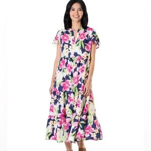 Tori Richard Honolulu Tropical Print Women's Dress Size XL